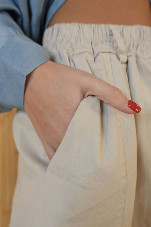 Gaberdine Barrel Pant Stone